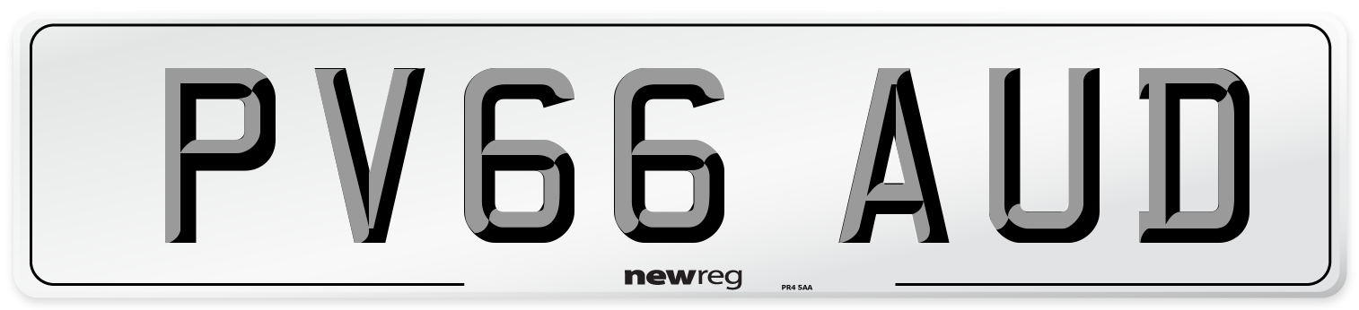 PV66 AUD Number Plate from New Reg